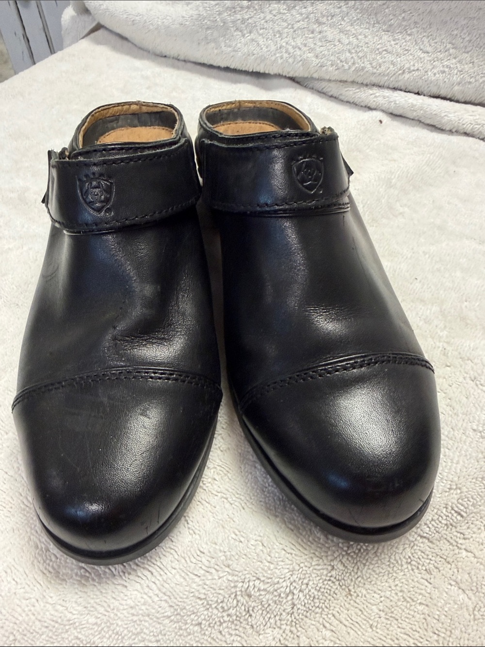 Ariat ATS Sport Convertible Leather Mules Clogs Cap Toe Black Women's US 6.5 EUC